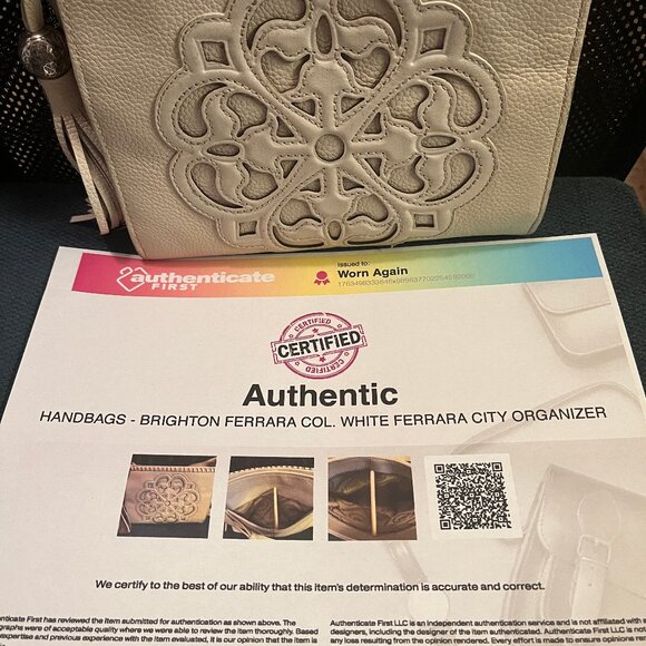 BRIGHTON FERRARA COL WHITE CITY ORGANIZER CROSSBODY SHOULDER PURSE BAG NEW $355 - Picture 11 of 12